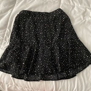 Black mini skirt with white specs